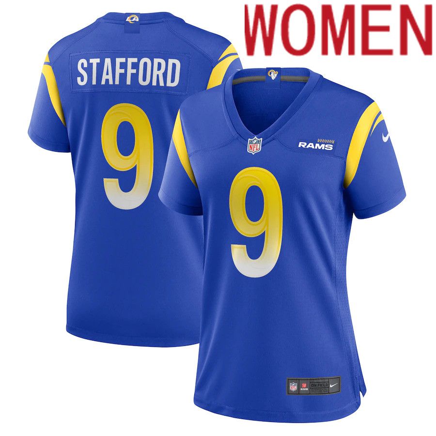 Women Los Angeles Rams #9 Matthew Stafford Nike Royal Game NFL Jersey->women nfl jersey->Women Jersey